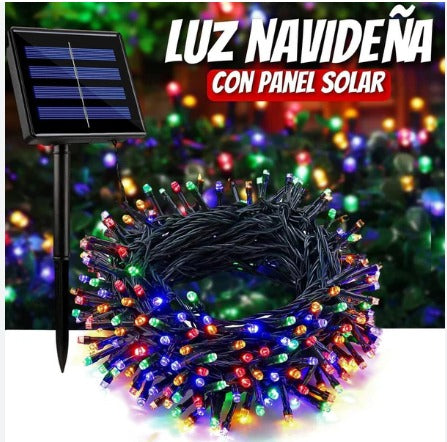 Luces Navidenas Multi C Panel Solar 20m